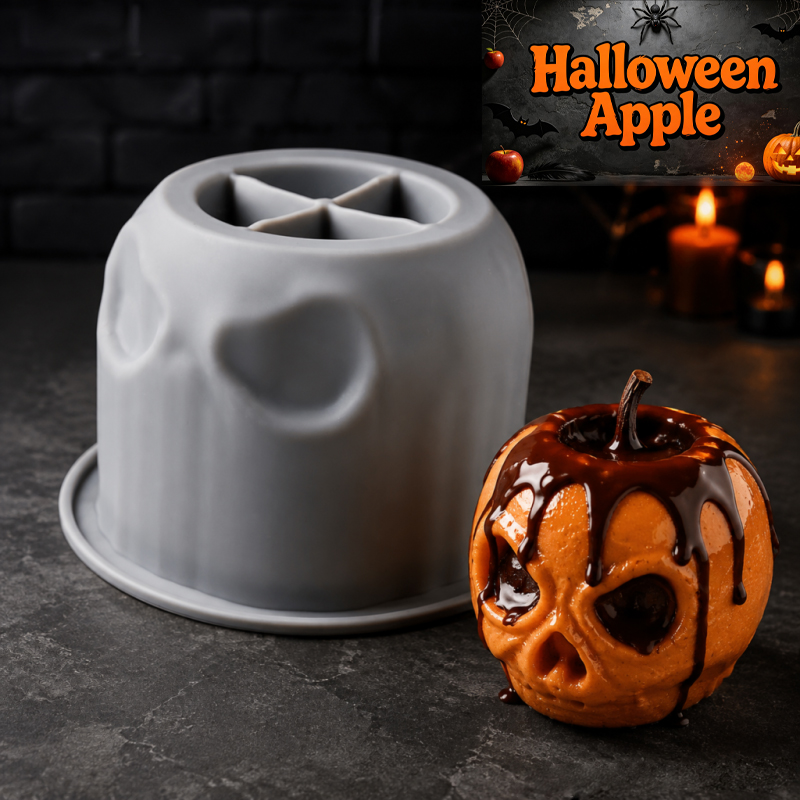 Soap Making At Home - Halloween skull apple silicone mold, creative