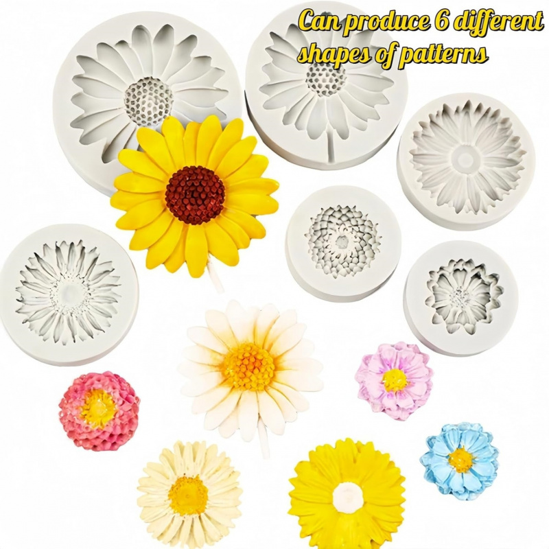 6 Pieces，Sunflower Daisy Silic - огляд і ціна Soap Making Bar
