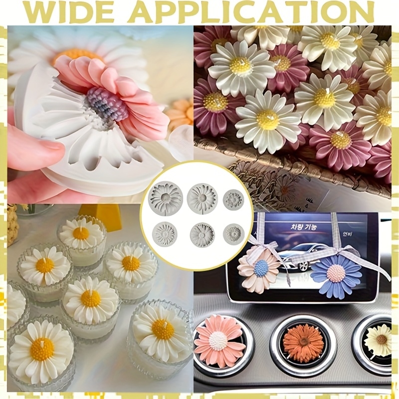 6 Pieces，Sunflower Daisy Silic - огляд і ціна Soap Making Bar
