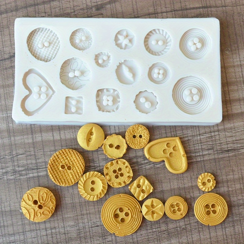 Buttons Shape Silicone Mold Si - огляд і ціна Soap Making Workshop