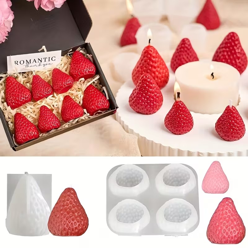 Strawberry Silicone Candle Mol - огляд і ціна Soap Making Workshop