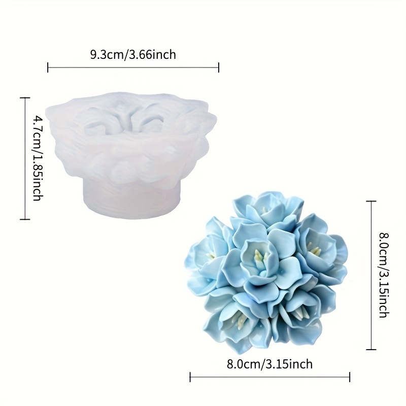 1 Hydrangea Candle Silicone Mo - огляд і ціна Soap Making Workshop