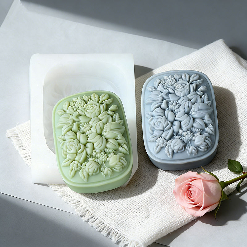Square Floral Silicone Soap Mo - огляд і ціна Soap Making At Home