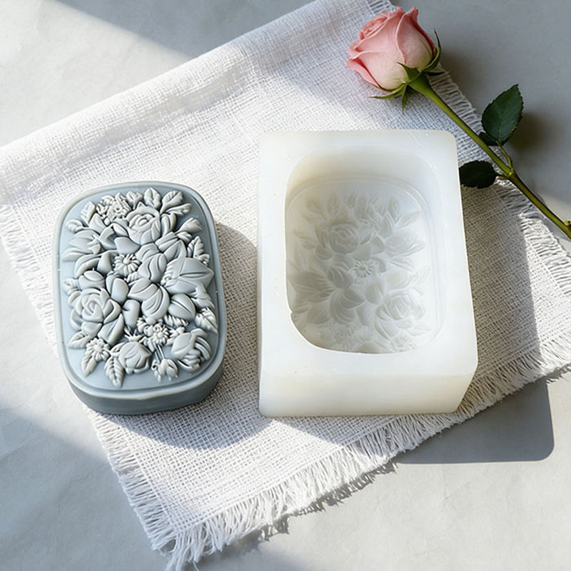Square Floral Silicone Soap Mo - огляд і ціна Soap Making At Home