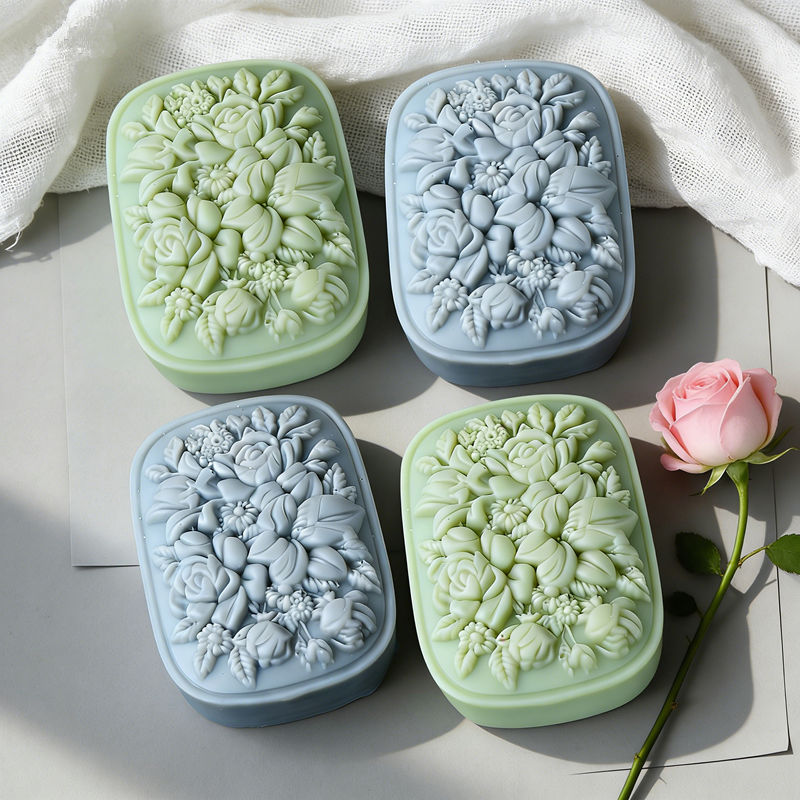 Square Floral Silicone Soap Mo - огляд і ціна Soap Making At Home