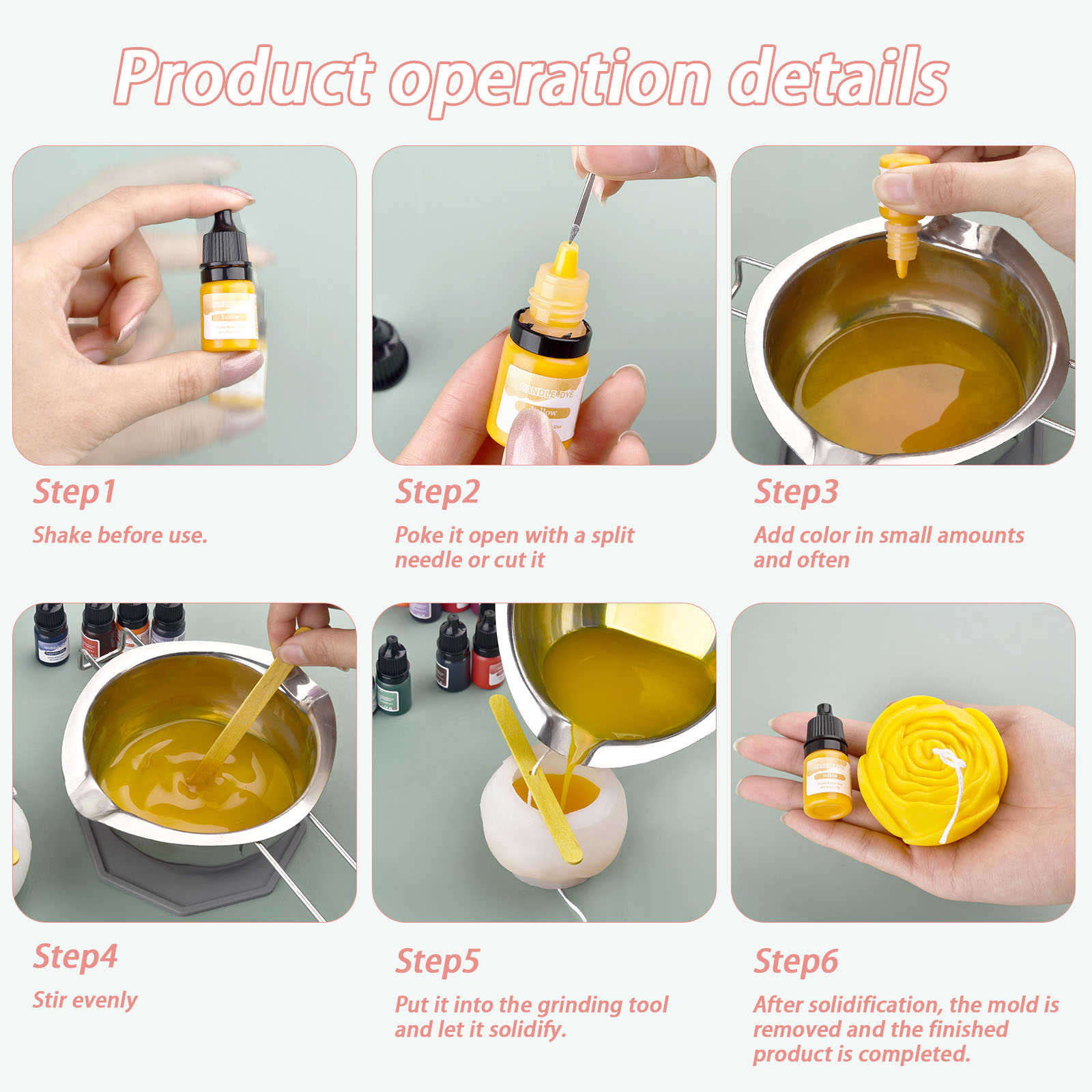 5ml/Bottle Candle Wax Pigment  - огляд і ціна Soap Making Ingredient